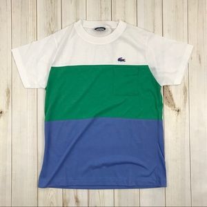 Lacoste 🐊 izod color block 💚💙